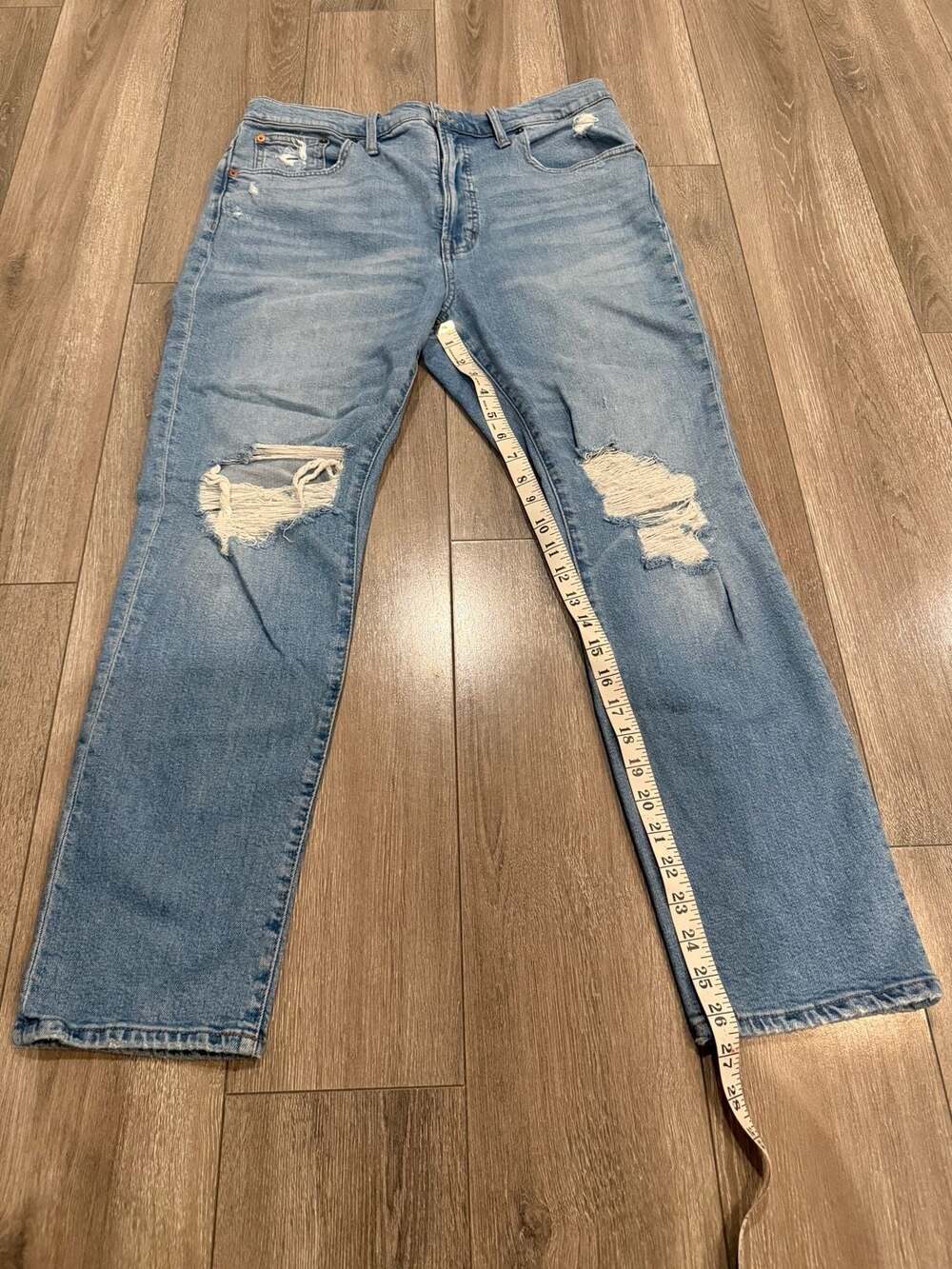 Madewell Perfect Vintage Jean Distressed Light Wash Straight Leg Jeans Size 31